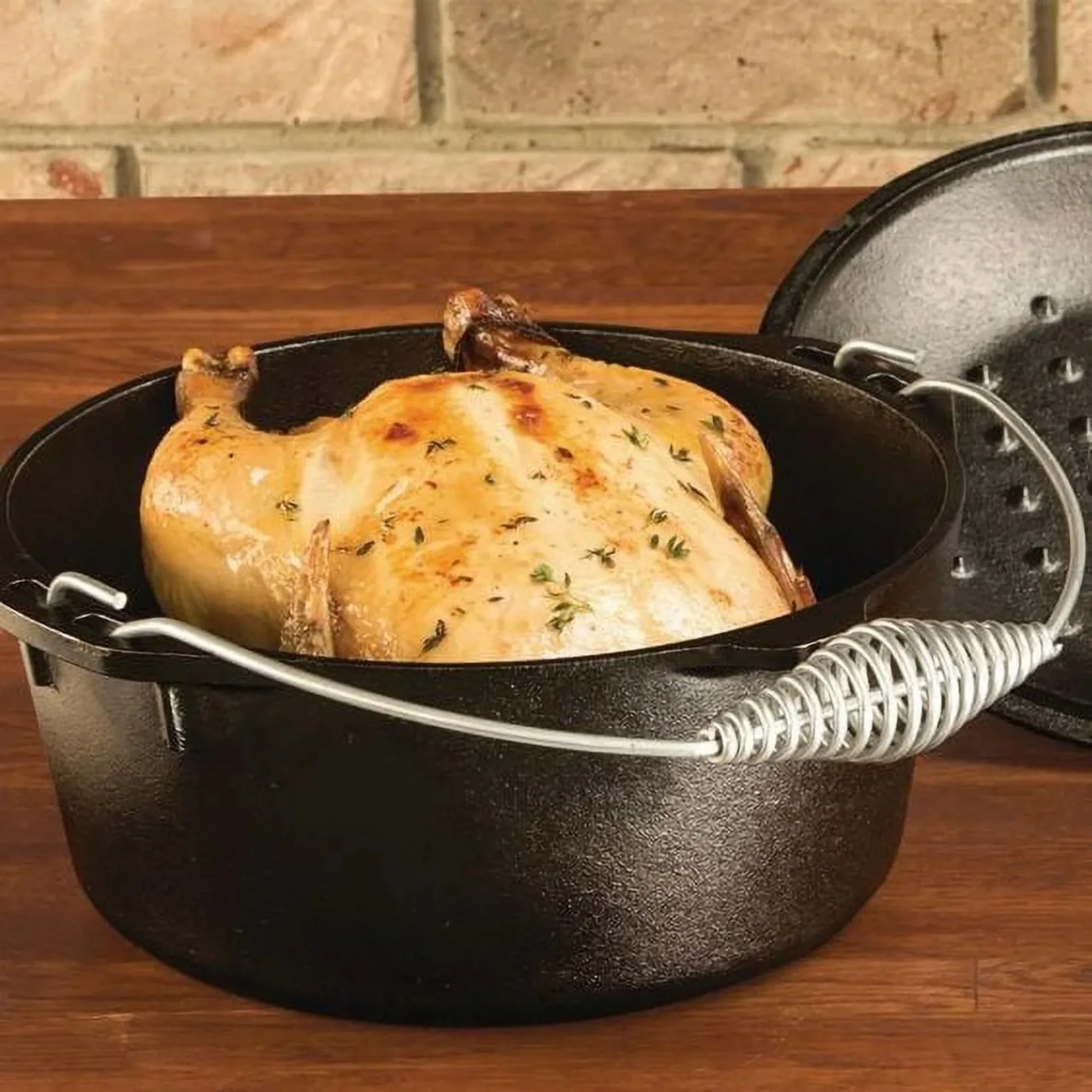 Camp Dutch Oven Cast - 5 Quart Cast Iron Dutch Oven,