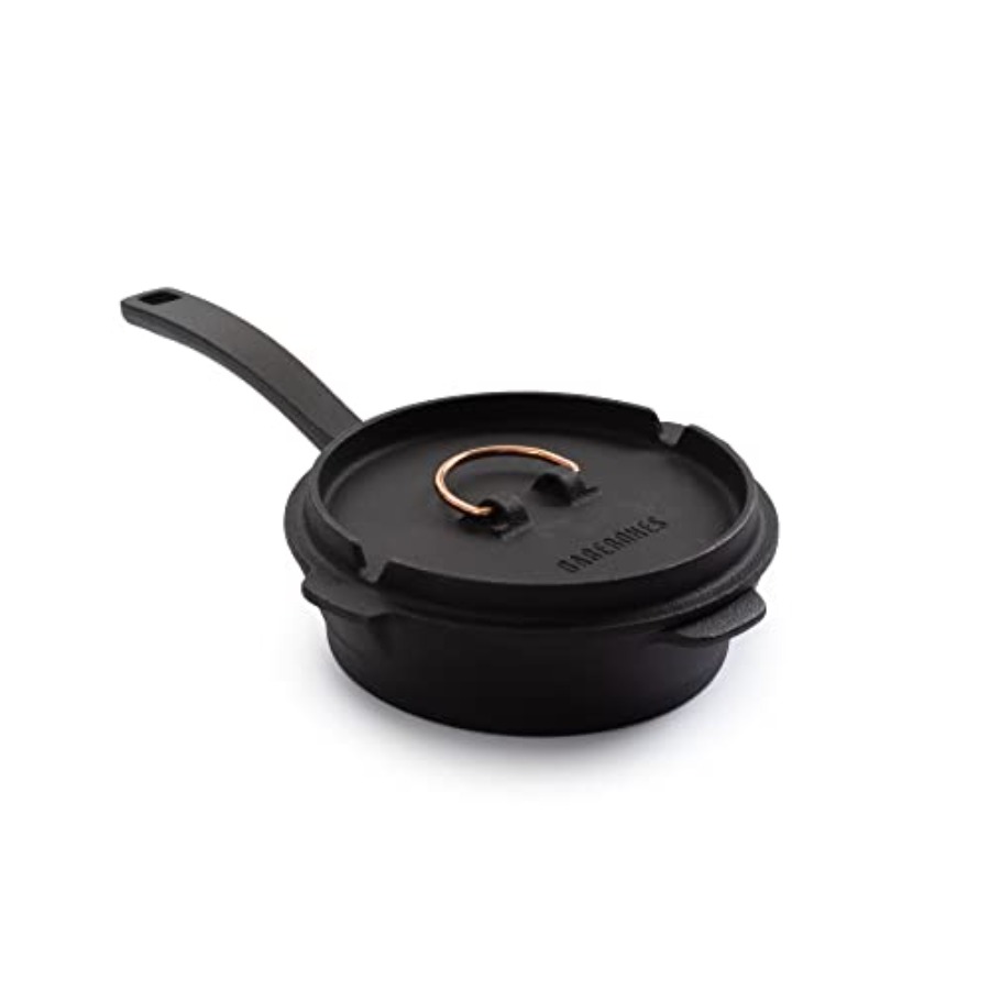 Camp Dutch Oven Cast - 6-Inch All-In-One Cast Iron Skillet Set