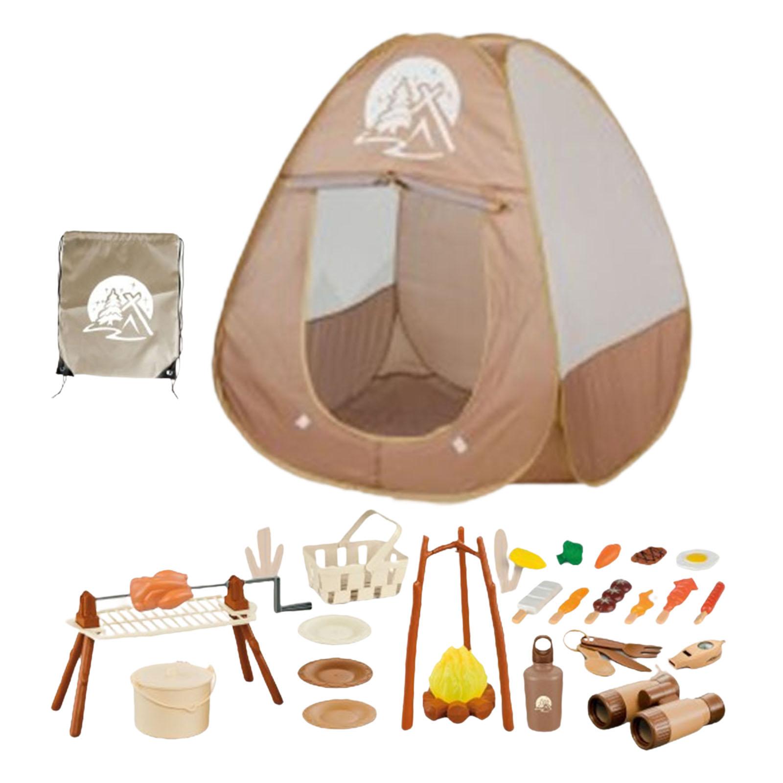 Camping Cooking With Kids - 34x Kids Camping Set Pretend Cooking