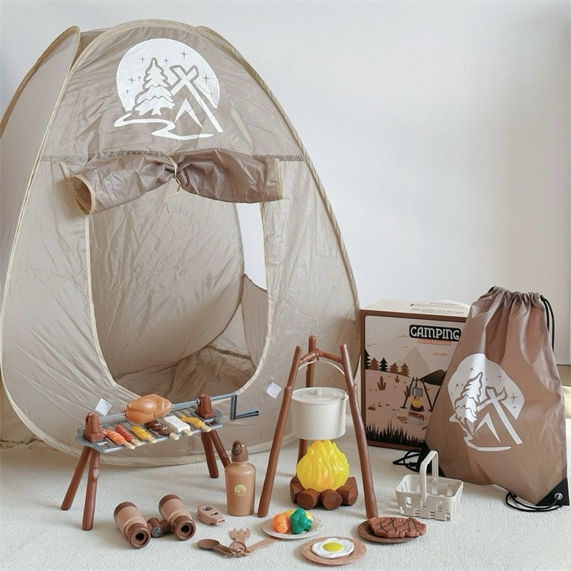 Camping Cooking With Kids - Kids Camping Tents Picnic Real Cooking
