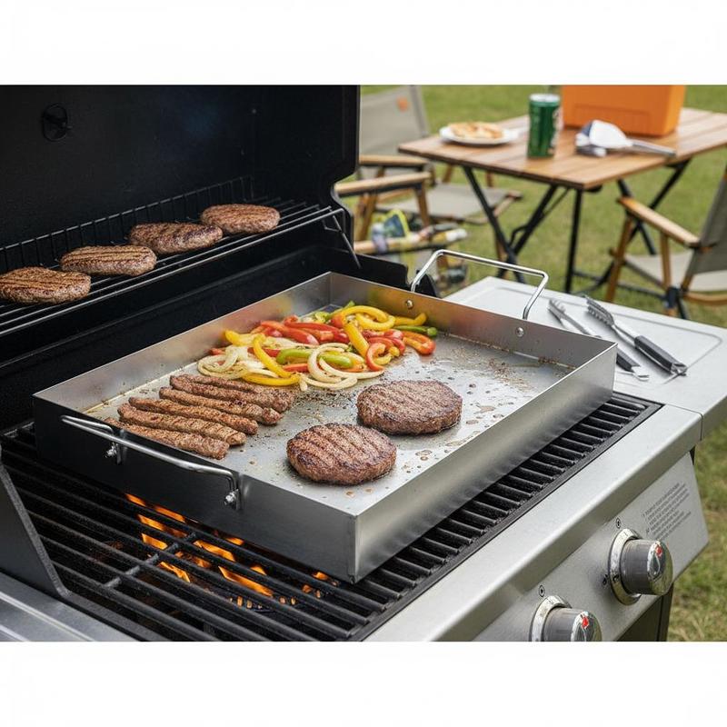 Camping Cooking Grill - Free Shipping-Rectangular Flat Top Plate 17x13