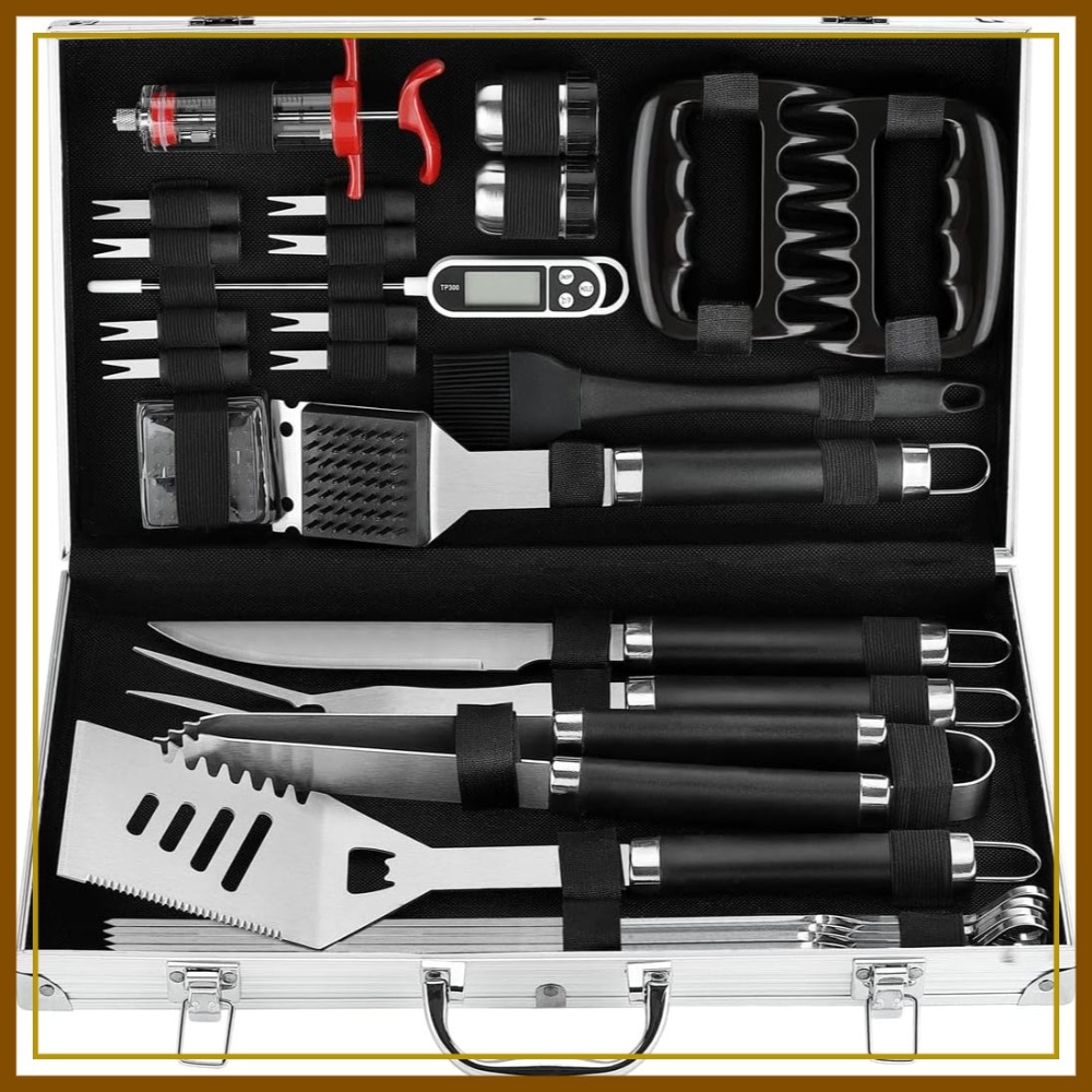 Meat Thermometer Camp - 26Pcs BBQ Grill Accessories Set in