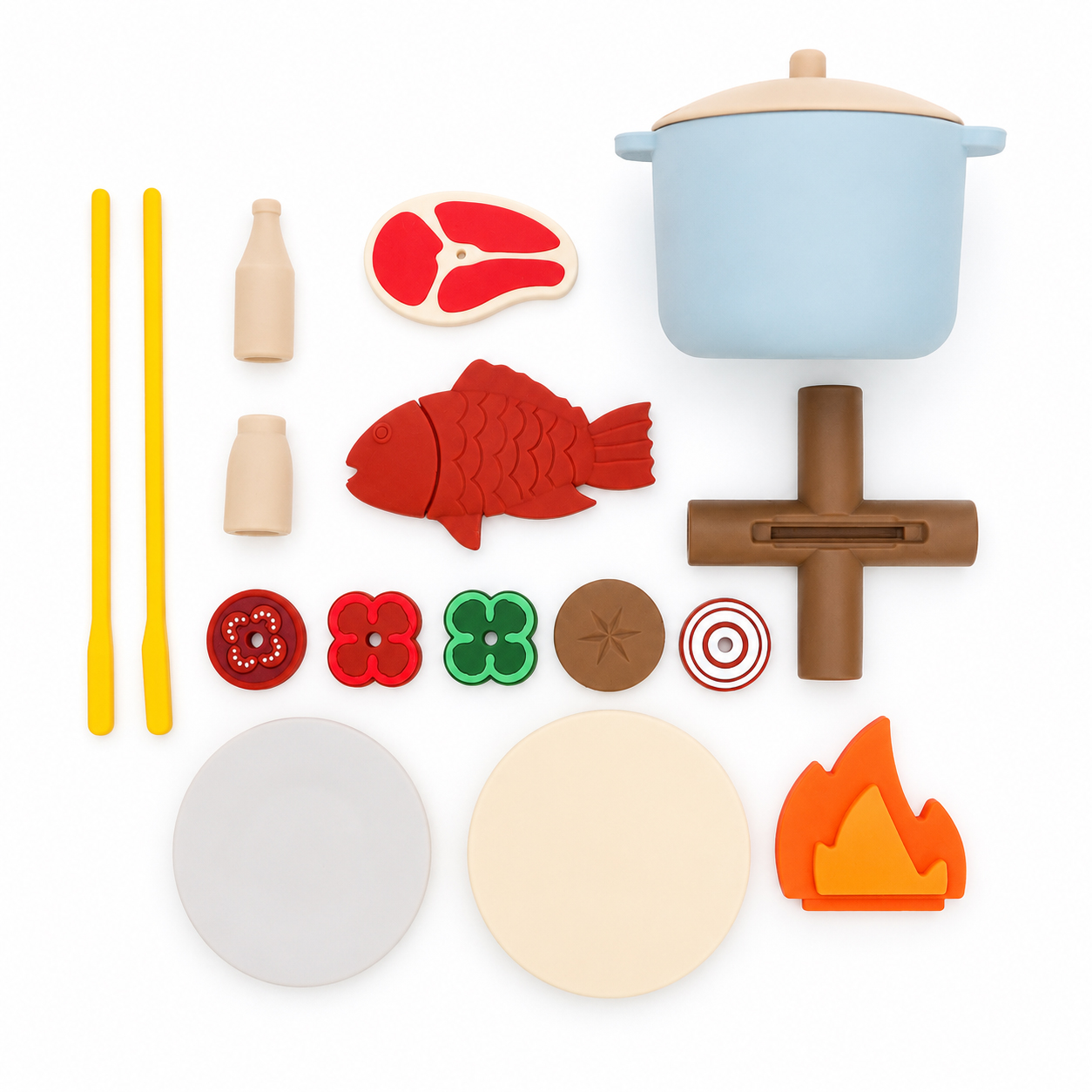 Camping Cooking With Kids - Silicone Kids Camping Toy Set, Campfire