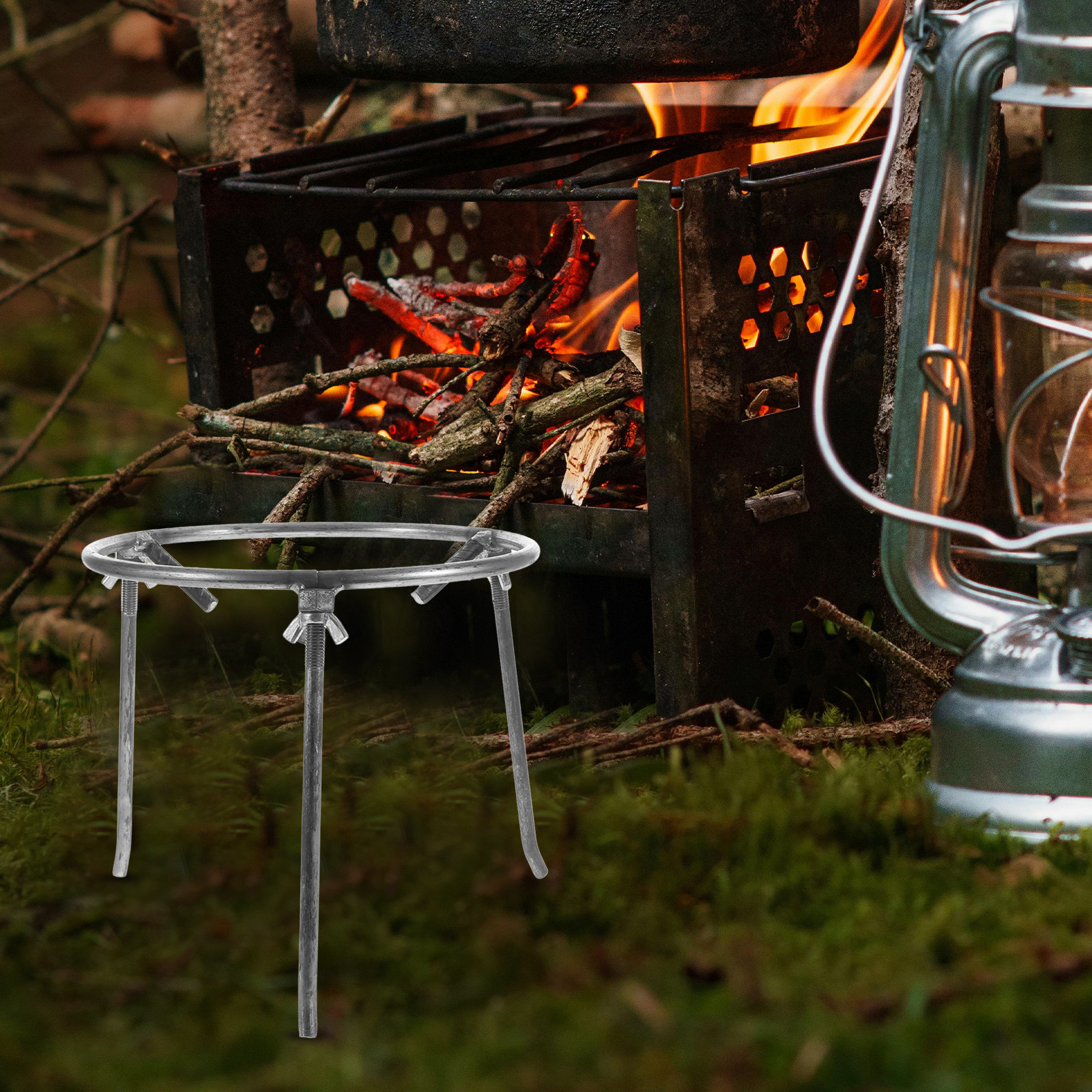 Camping Cooking Fire Stove - Outdoor Camping Tripod Steel Fire Pit