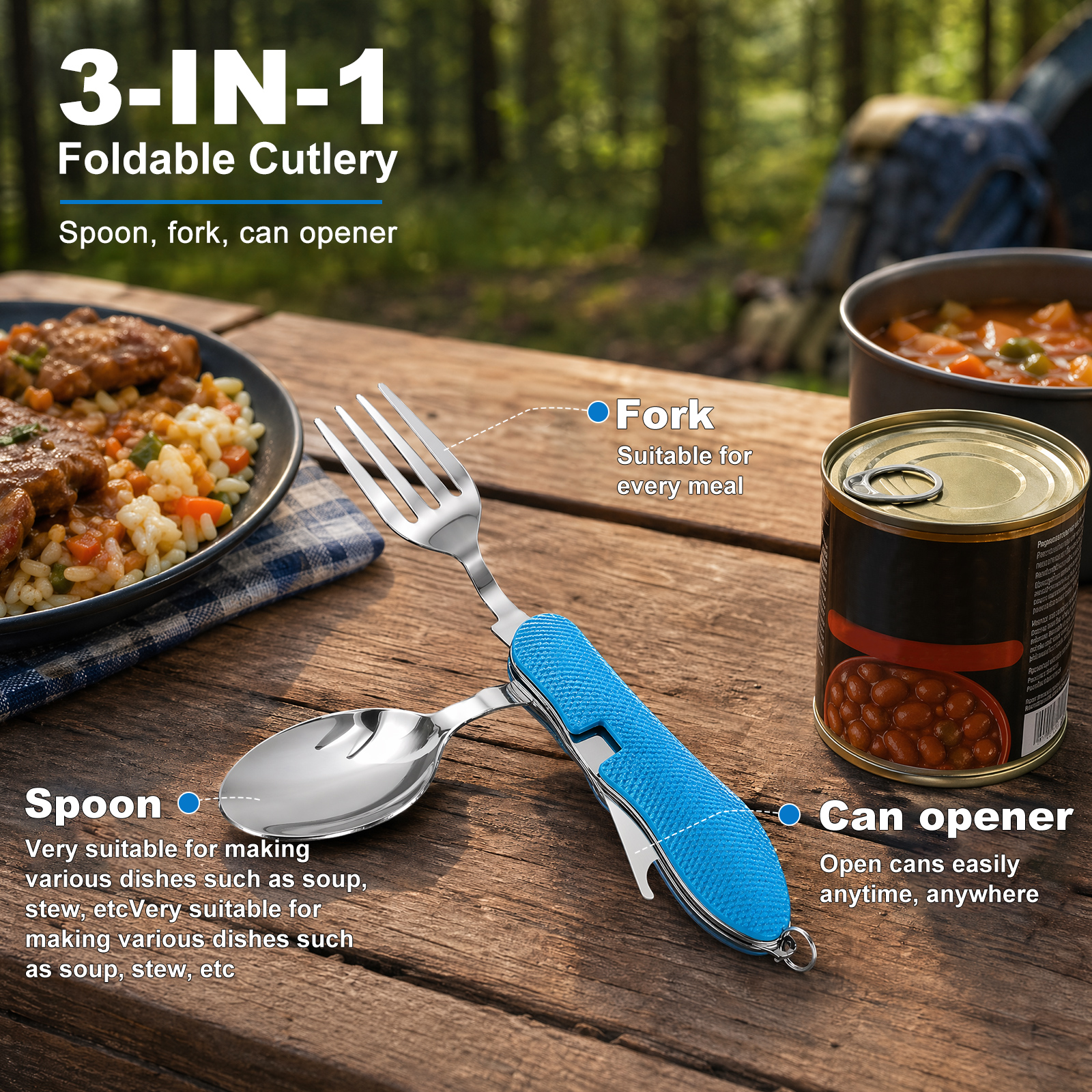 Multifunction 3 in 1 Camping U - Camping Cooking Set Stainless Steel review and price