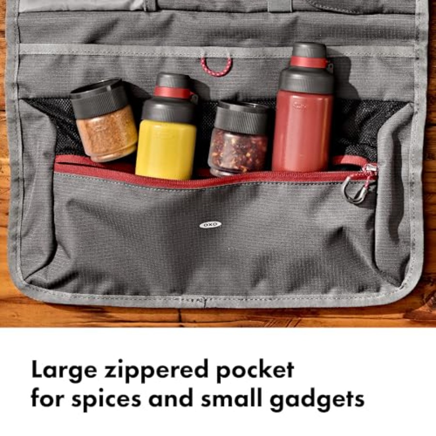 Outdoor Camp Kitchen Tool Roll - Camping Cooking Utensil Roll review and price