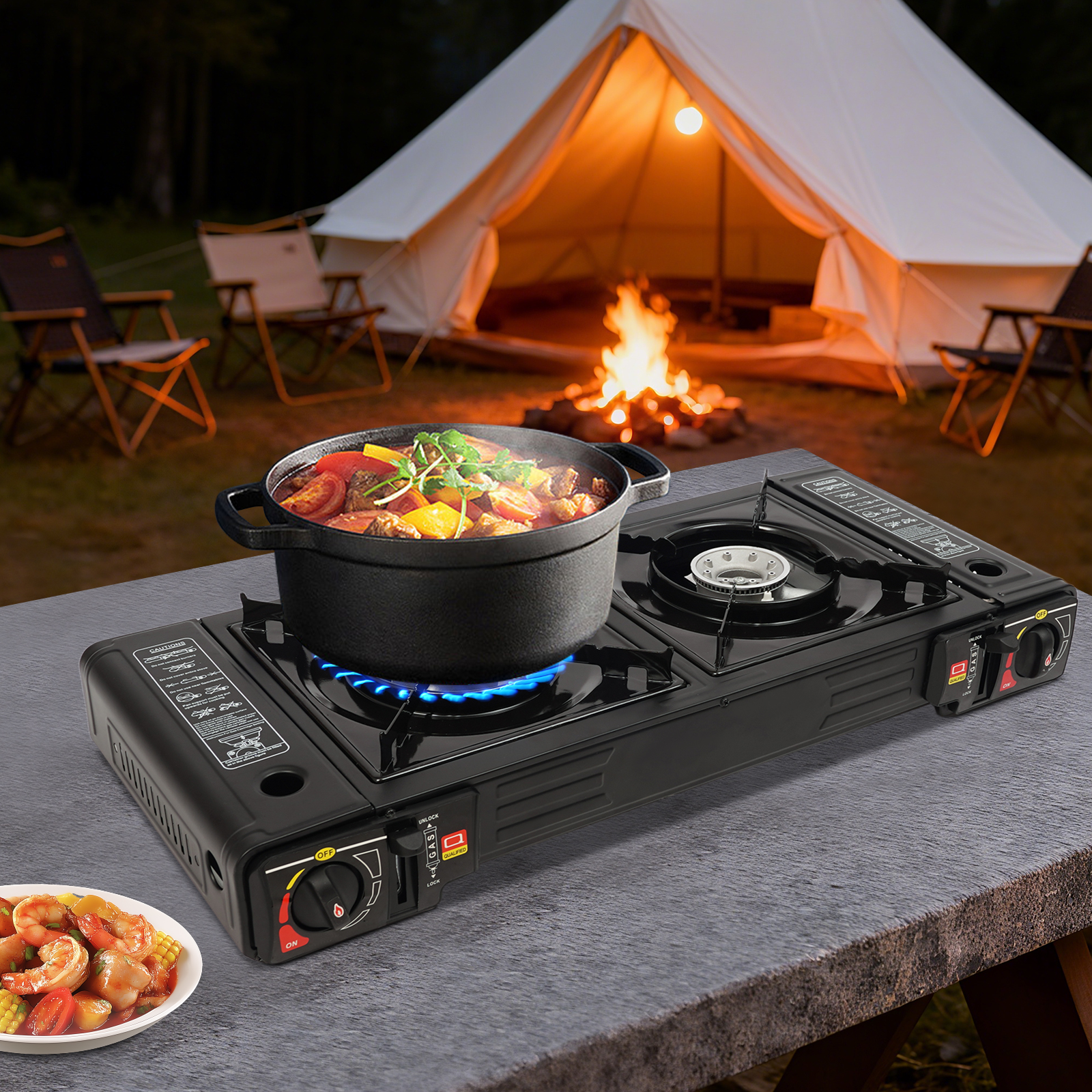 2in1 2-Burner Portable Camping - Camping Cooking Electric review and price