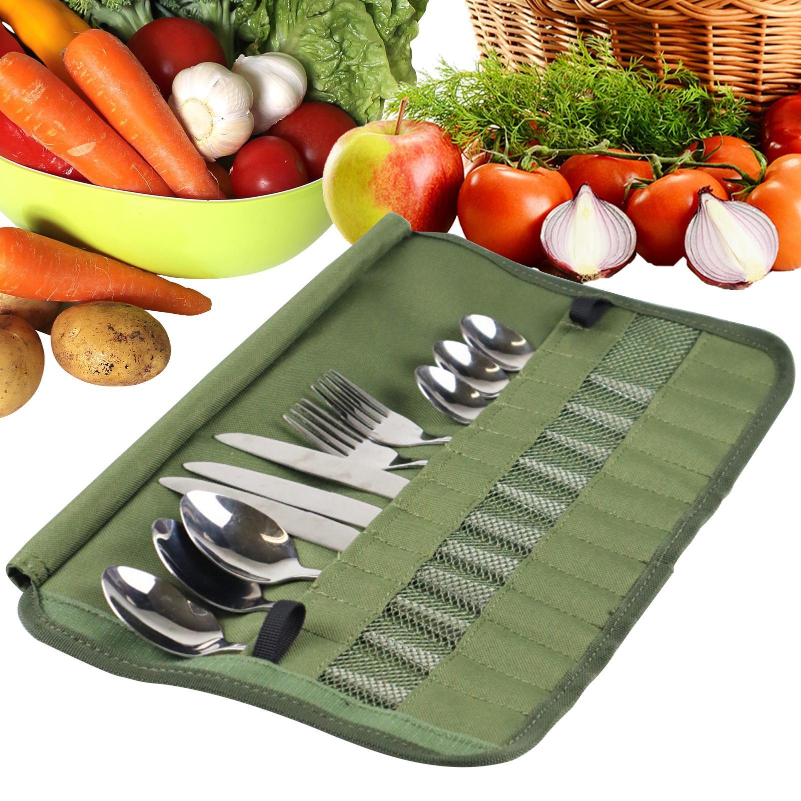 Camping Tableware Roll Bag Kit - Camping Cooking Utensil Roll review and price