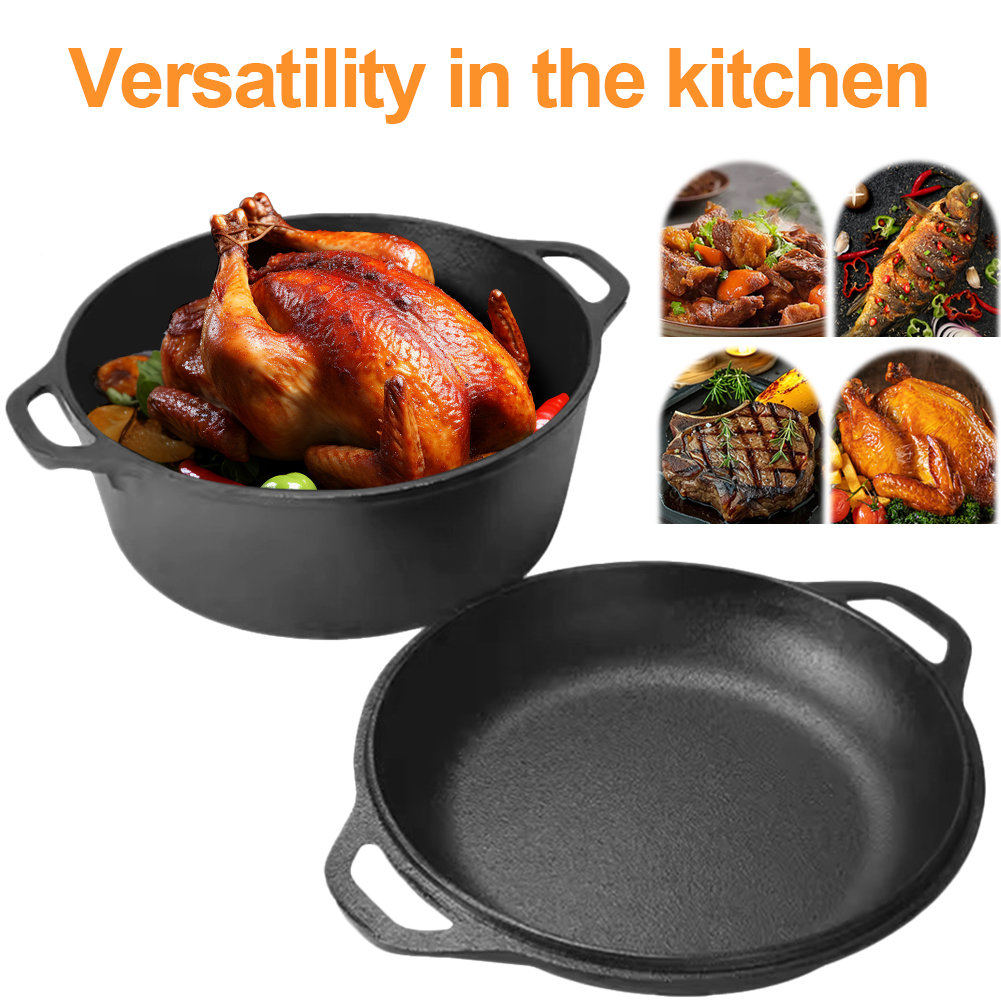 2 in 1 Cast Iron Dutch Oven Po - Camp Dutch Oven Cast review and price