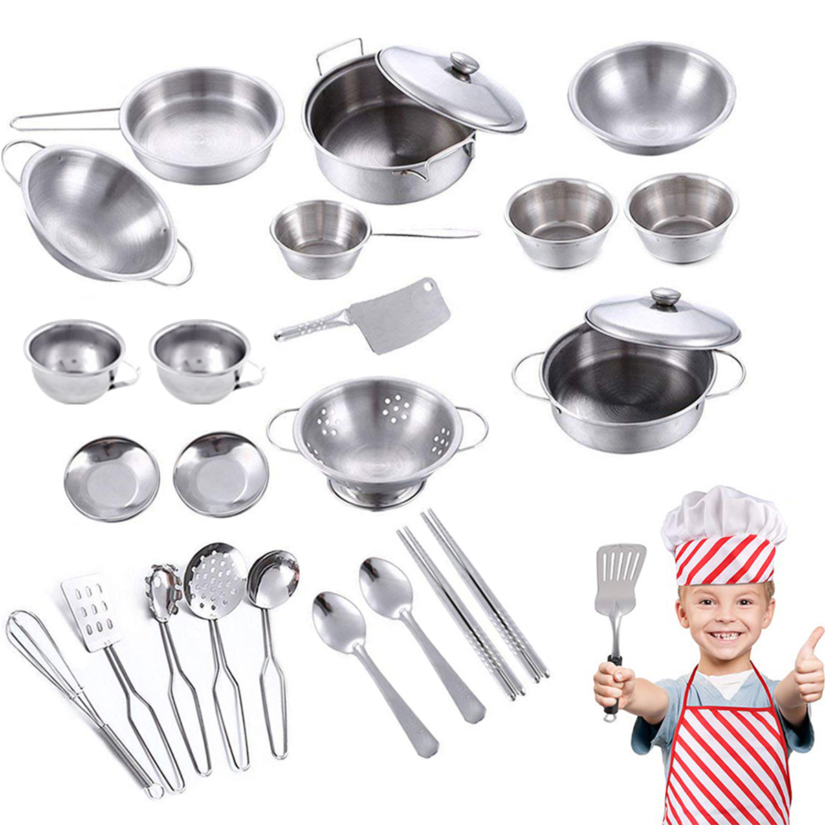 25Pcs Pretend Kitchen Cookware - Camping Cooking With Kids review and price