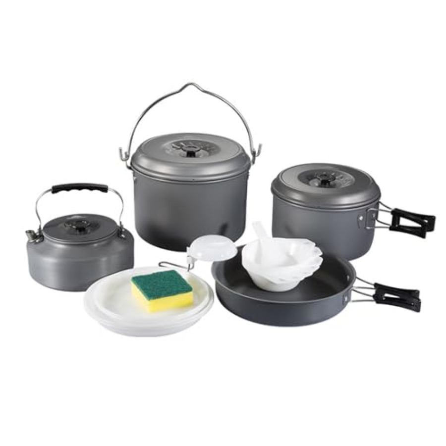 Nesting Camping Cookware Set 4 - Camping Cooking Set Stainless Steel review and price
