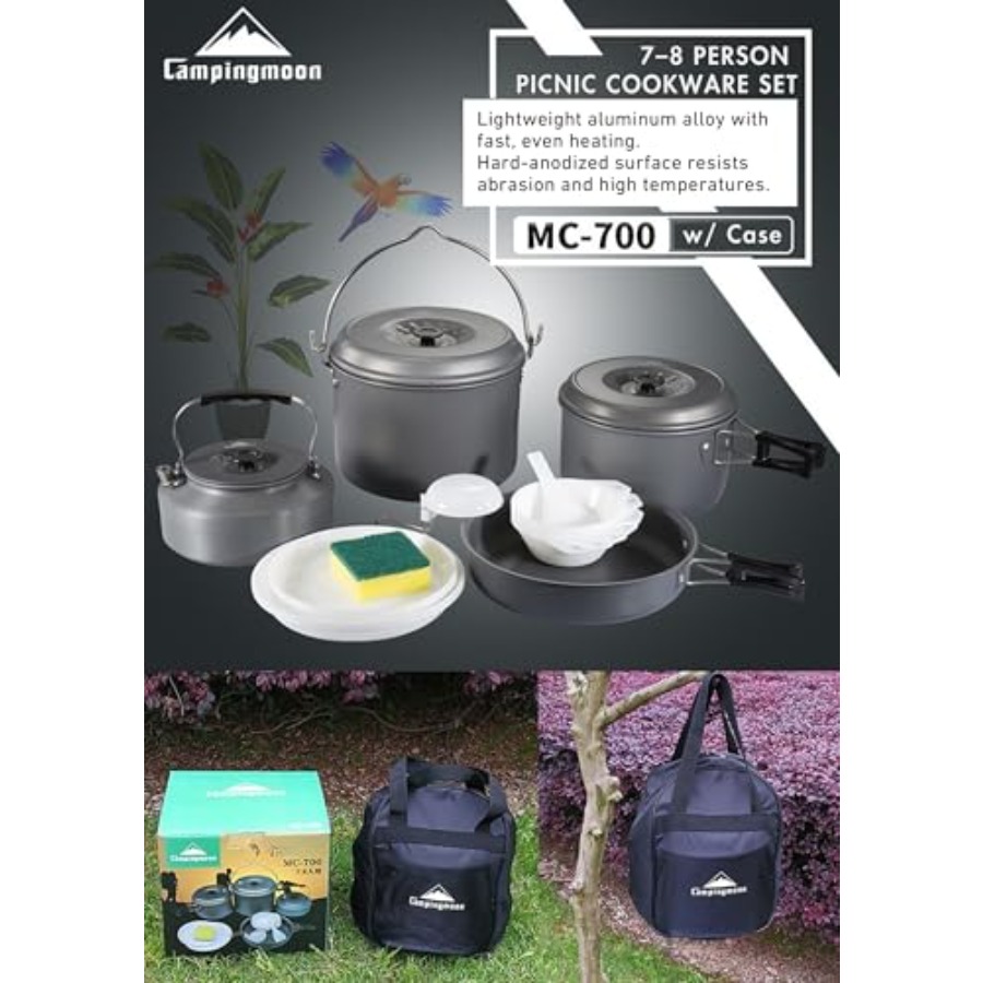 Nesting Camping Cookware Set 4 - Camping Cooking Set Stainless Steel review and price