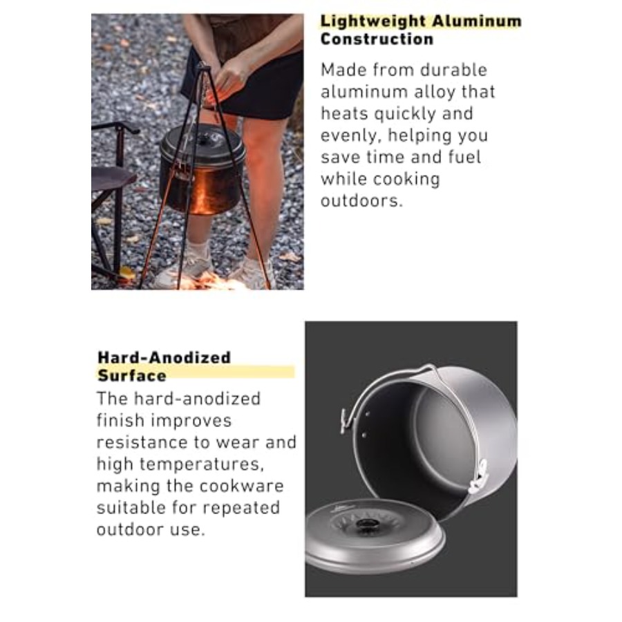 Nesting Camping Cookware Set 4 - Camping Cooking Set Stainless Steel review and price