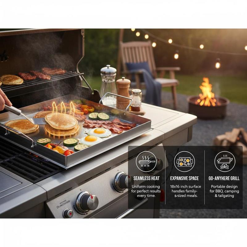 Universal Flat Top Griddle 18x - Camping Cooking Grill review and price