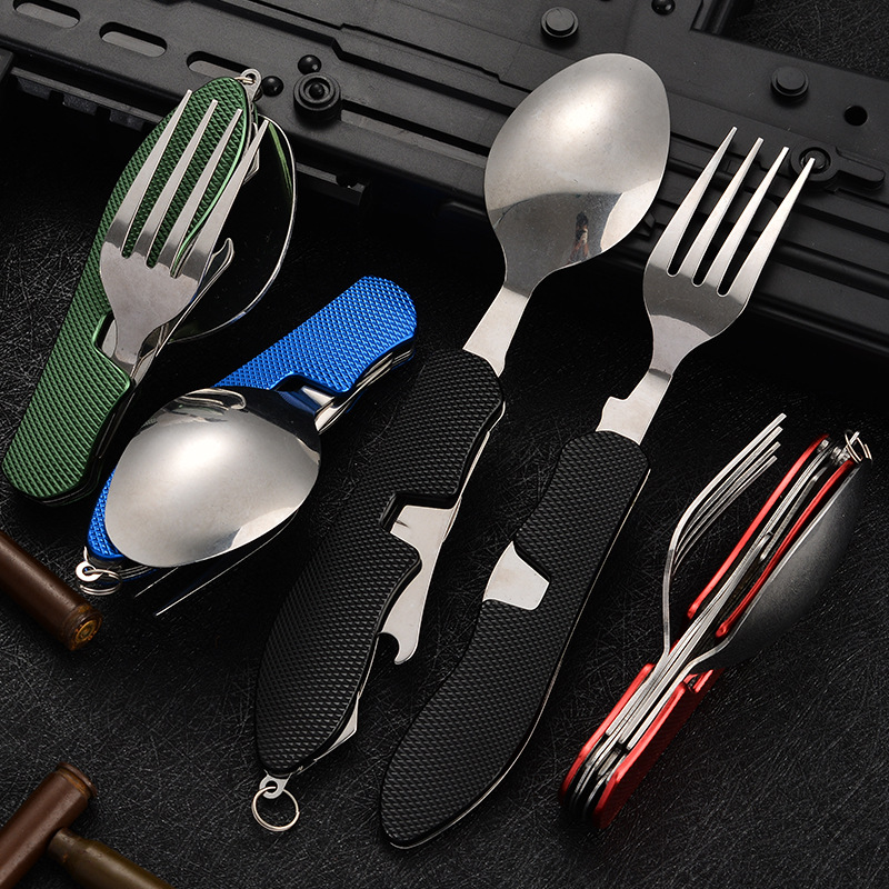 4 in1 Foldable Camping Utensil - Camping Cooking Set Stainless Steel review and price