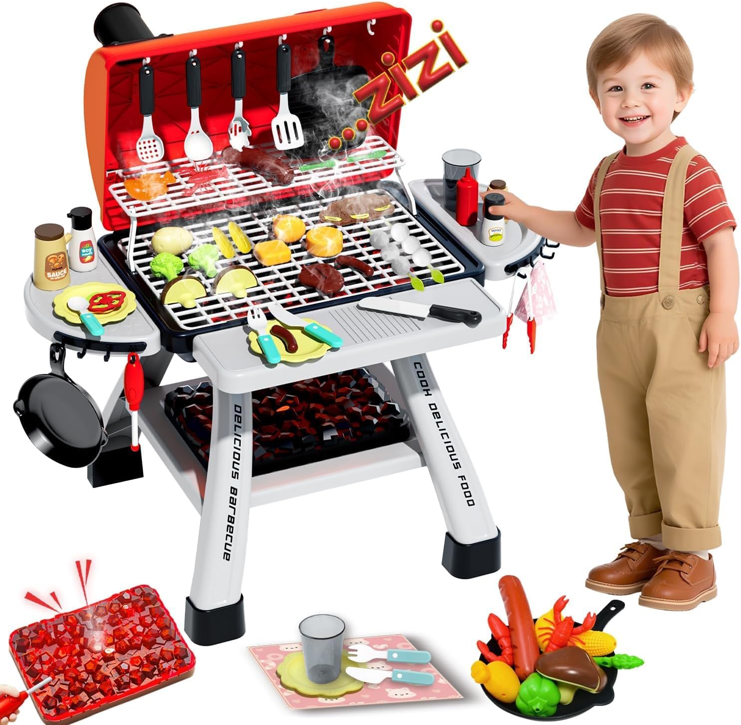 Kids BBQ Grill Playset Play Ki - Camping Cooking With Kids review and price