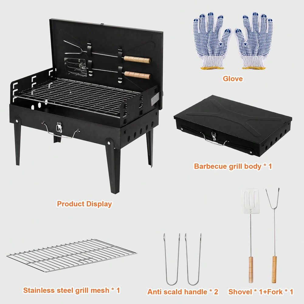 Charcoal BBQ Grill Kit, Foldab - Camping Cooking Grill review and price