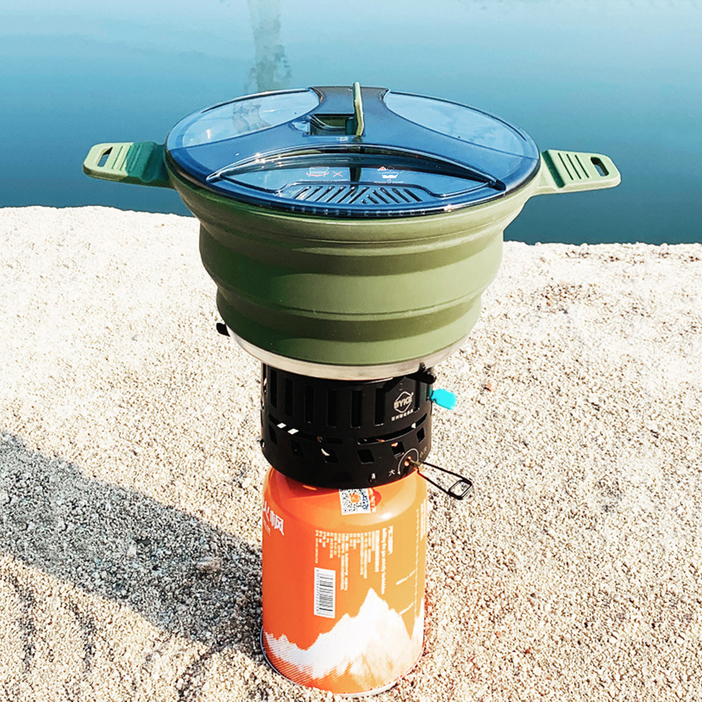 2.5L Silicone Folding Kettle C - Camping Cooking Set Stainless Steel review and price