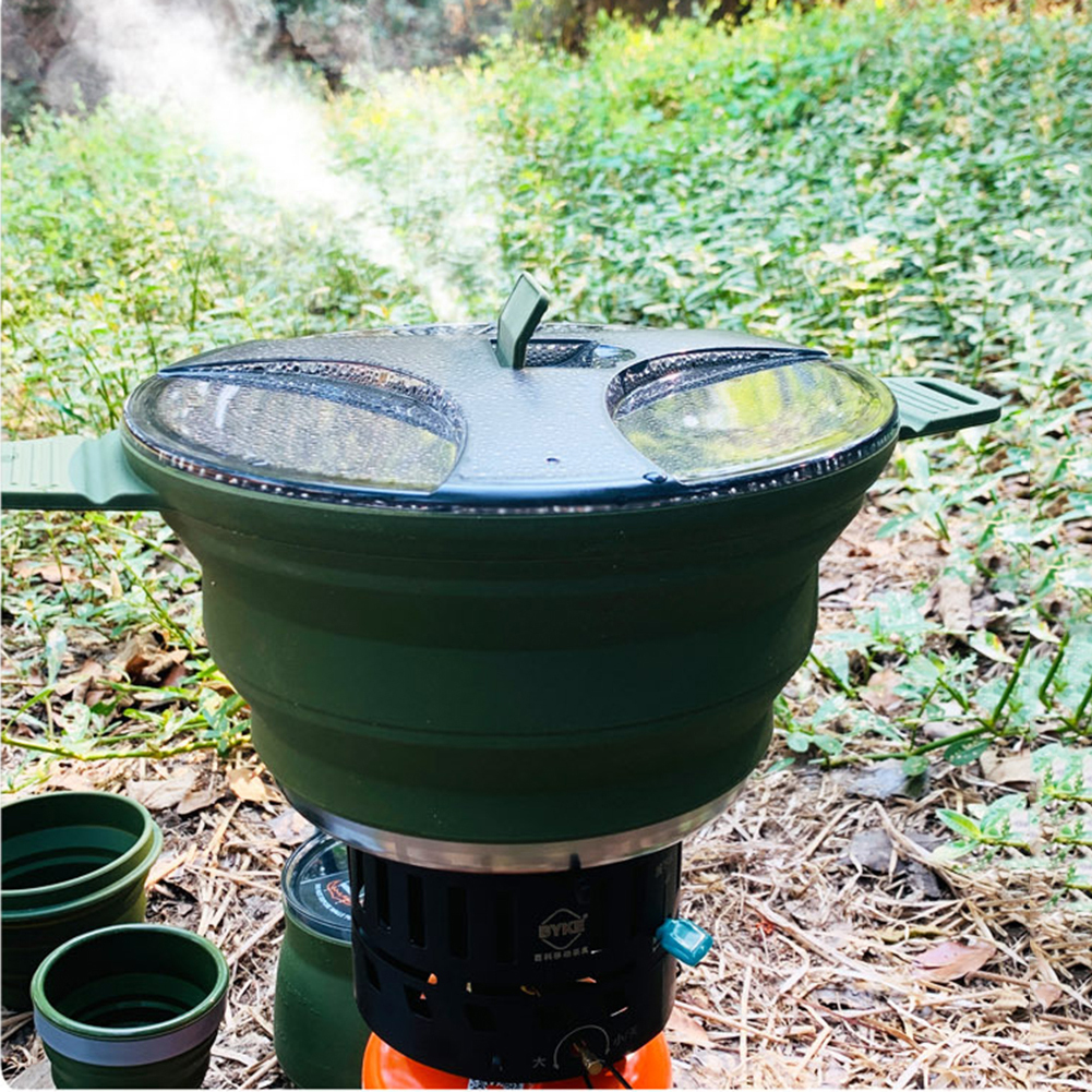 2.5L Silicone Folding Kettle C - Camping Cooking Set Stainless Steel review and price