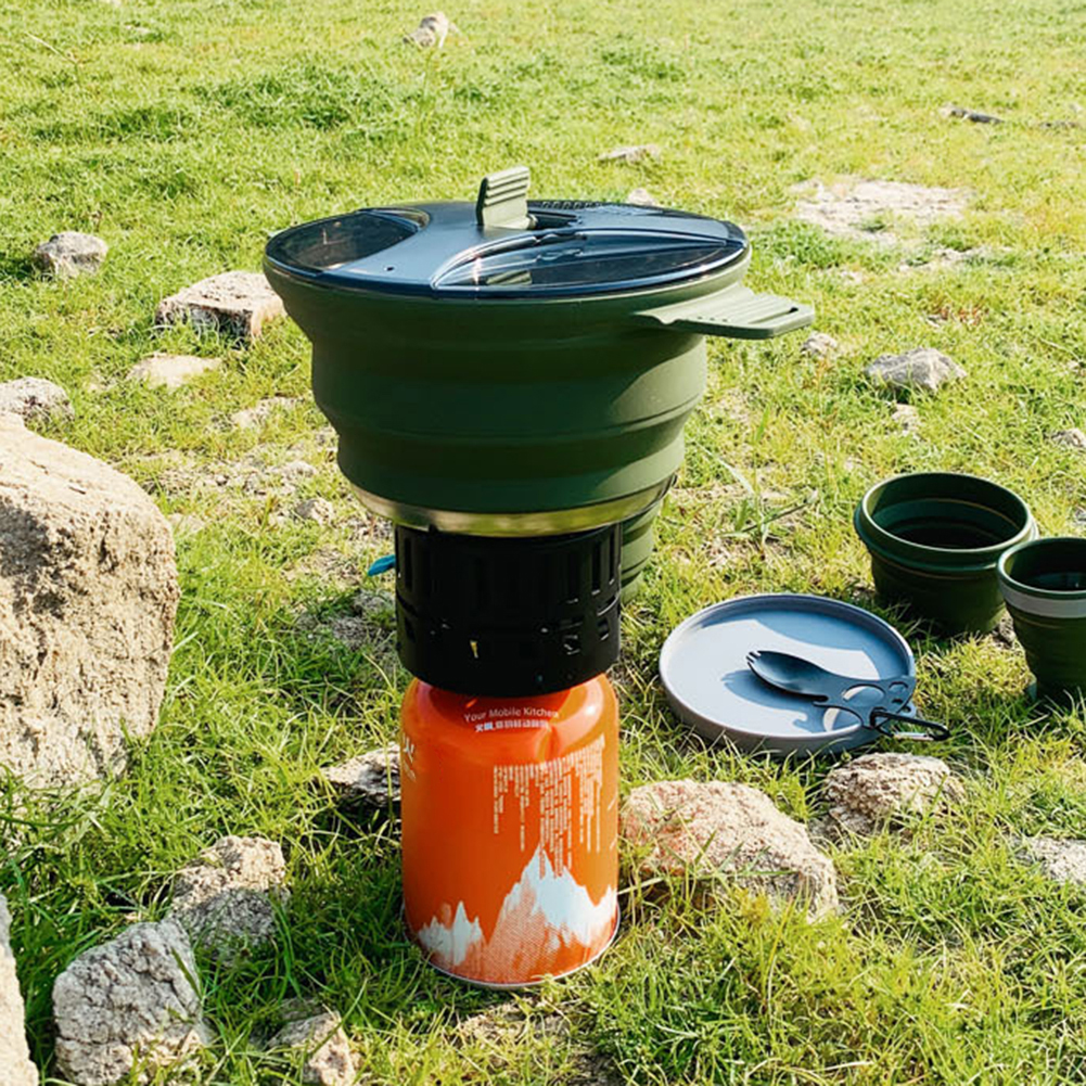2.5L Silicone Folding Kettle C - Camping Cooking Set Stainless Steel review and price