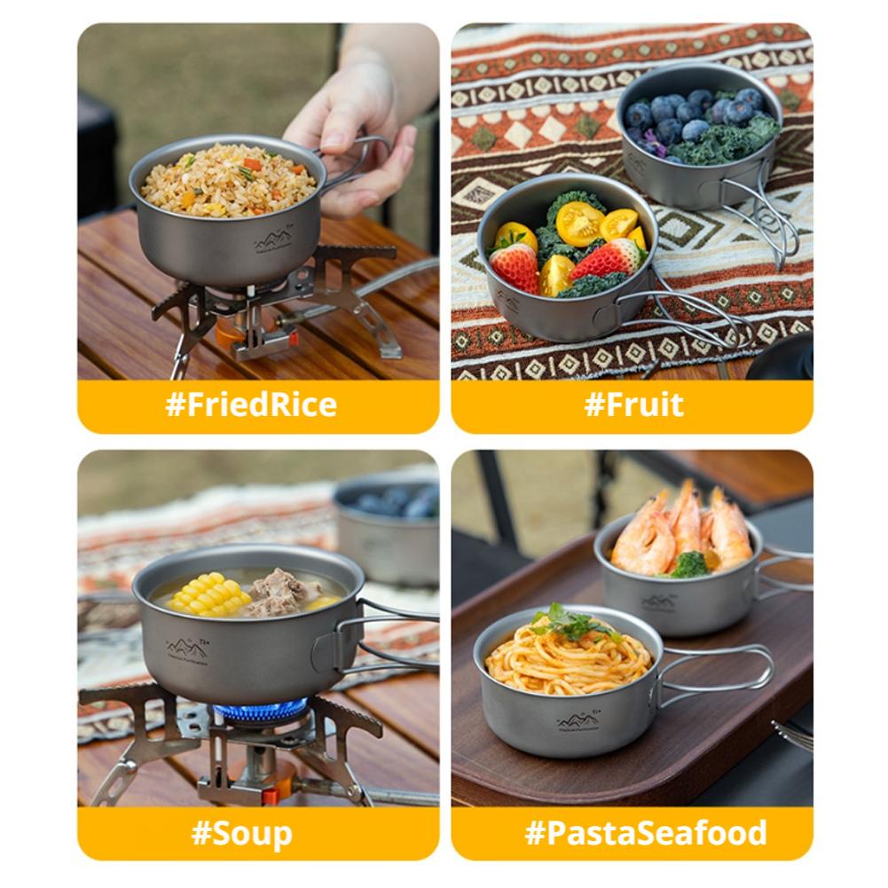 Titanium Foldable Camping Pot  - Camping Cooking Set Stainless Steel review and price