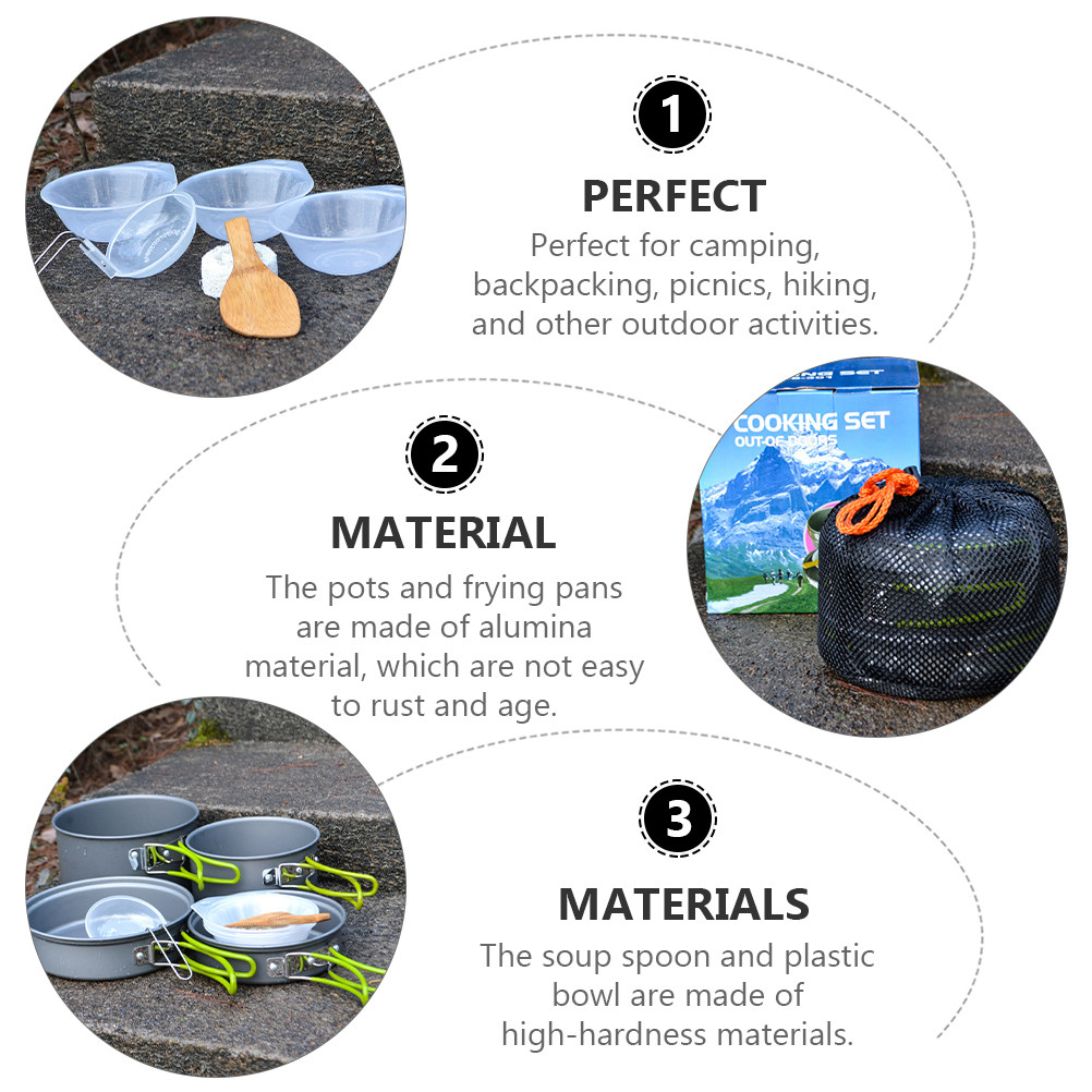 1Set Portable Camping Cookware - Camping Hiking Cooking review and price