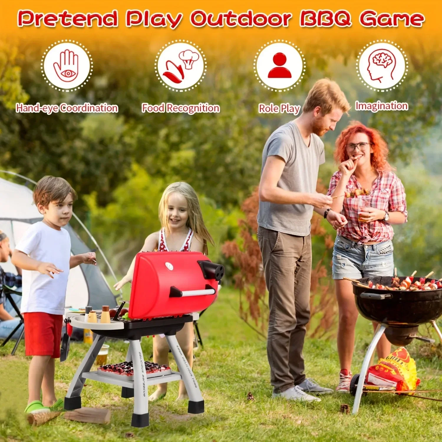 Barbecue Grill Toy Set Kids BB - Camping Cooking With Kids review and price
