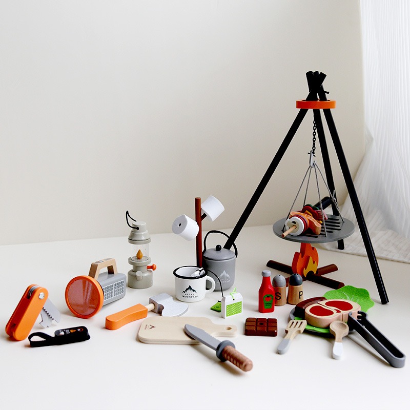 Wooden Camping Pretend Play Se - Camping Cooking With Kids review and price