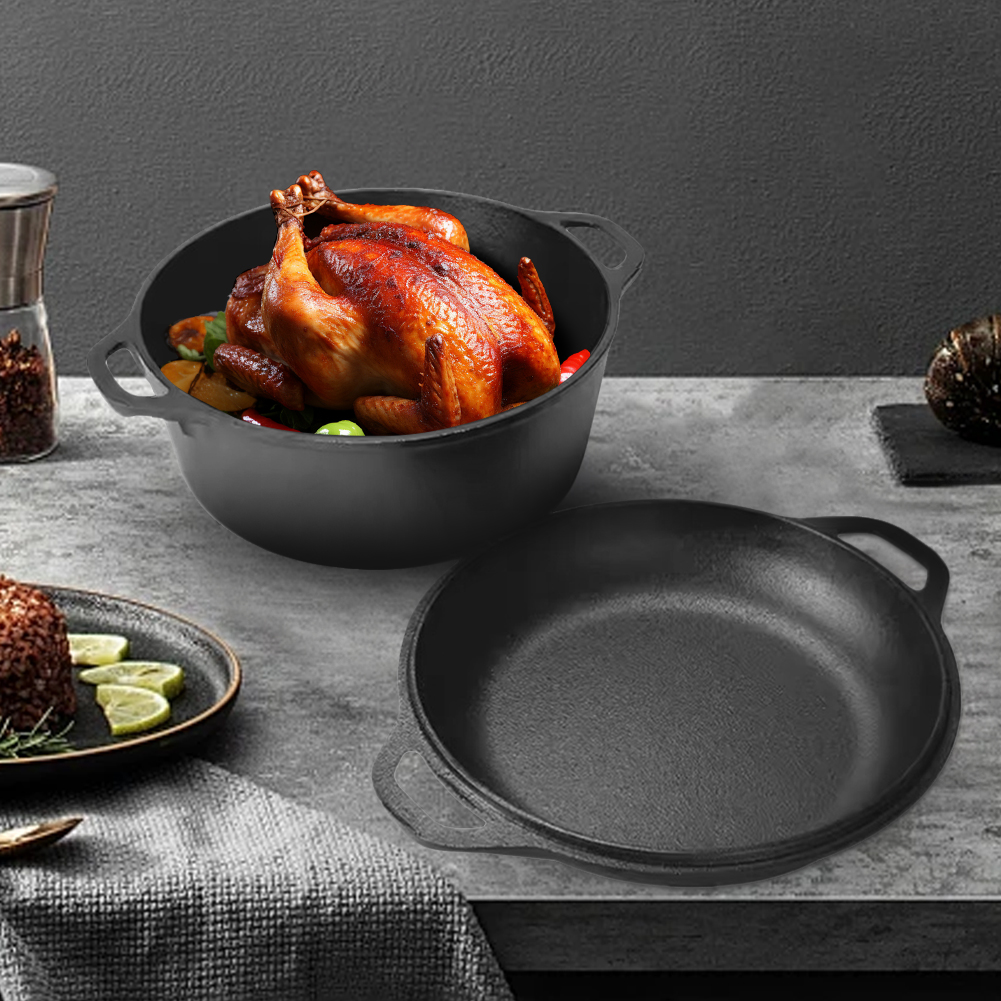 2 in 1 Cast Iron Dutch Oven wi - Camp Dutch Oven Cast review and price