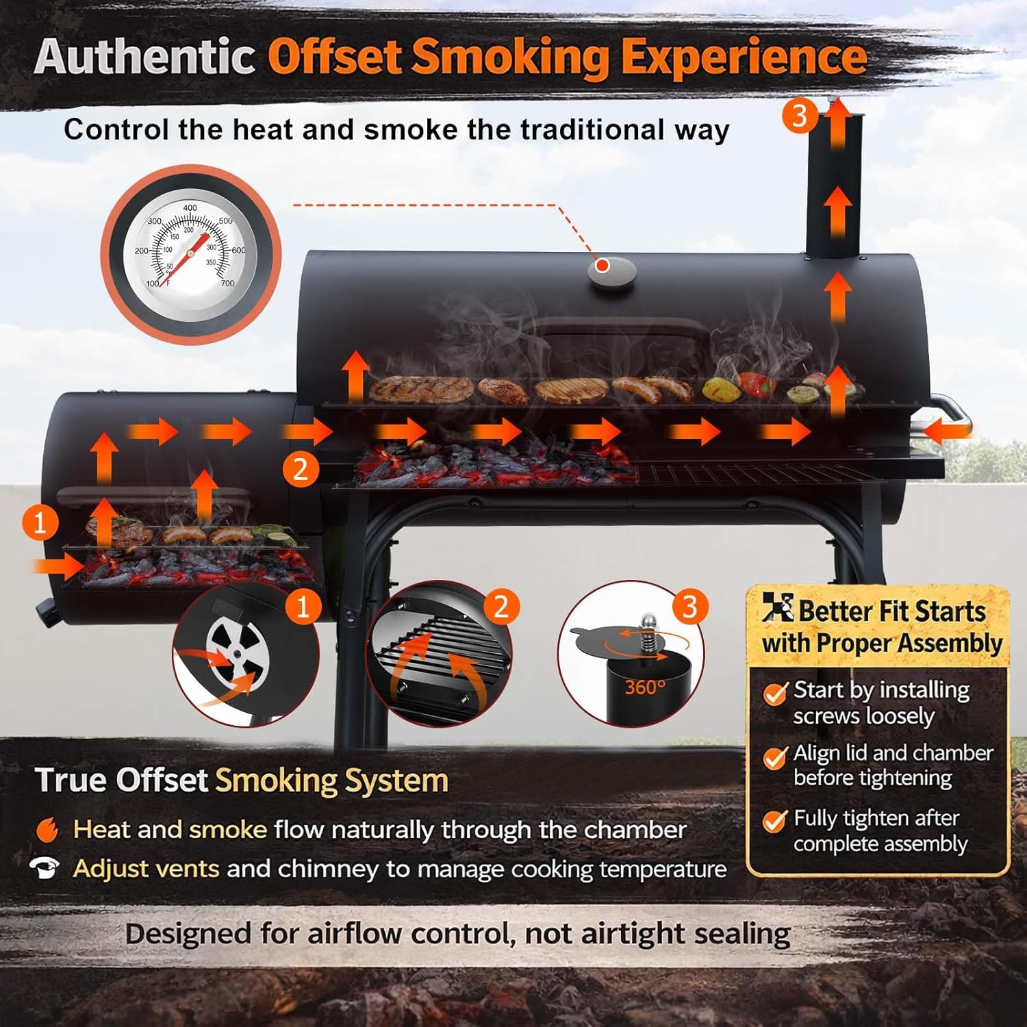 Spacious Charcoal Grill & Offs - Camping Cooking Grill review and price