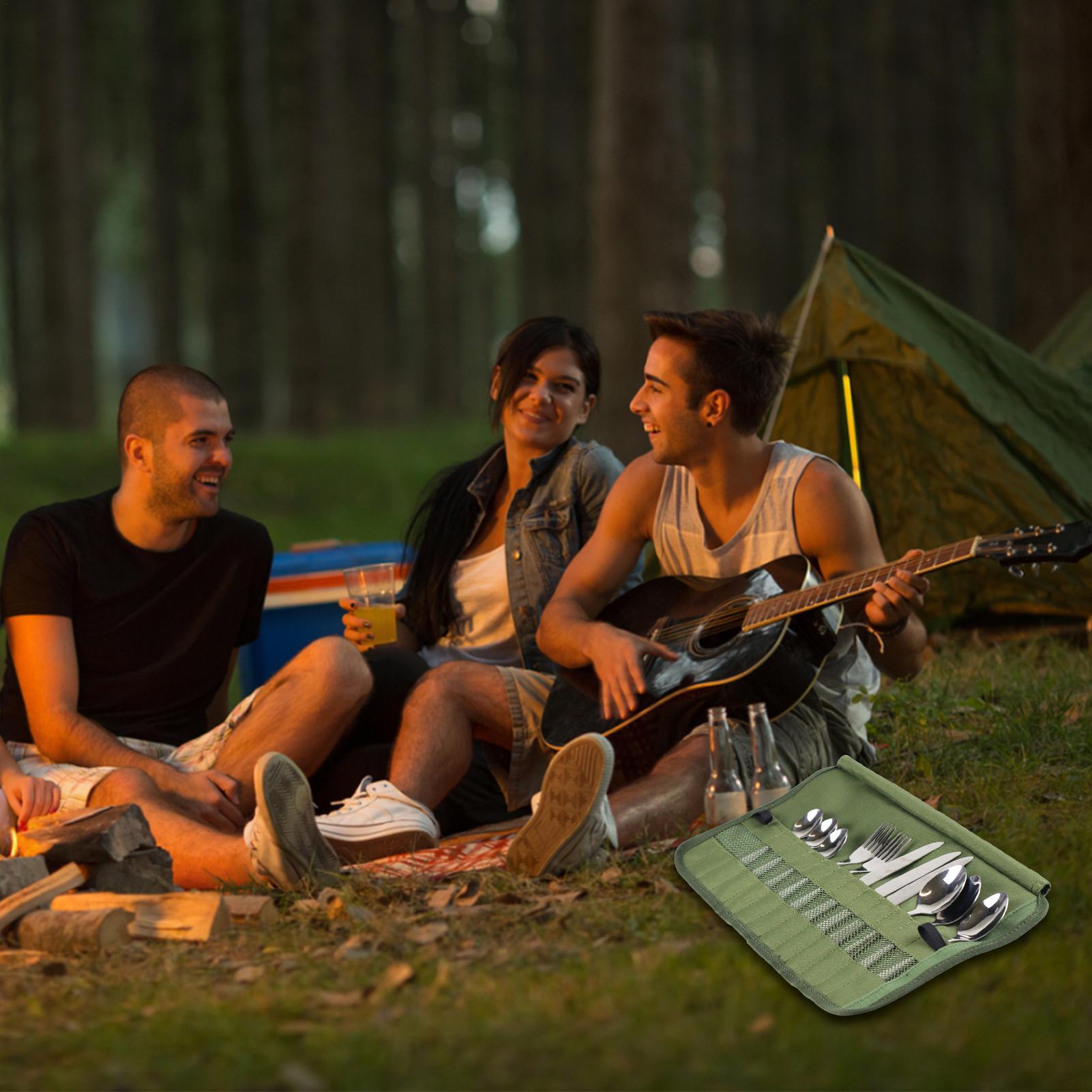 Portable Cutlery Roll Bag Mult - Camping Cooking Utensil Roll review and price