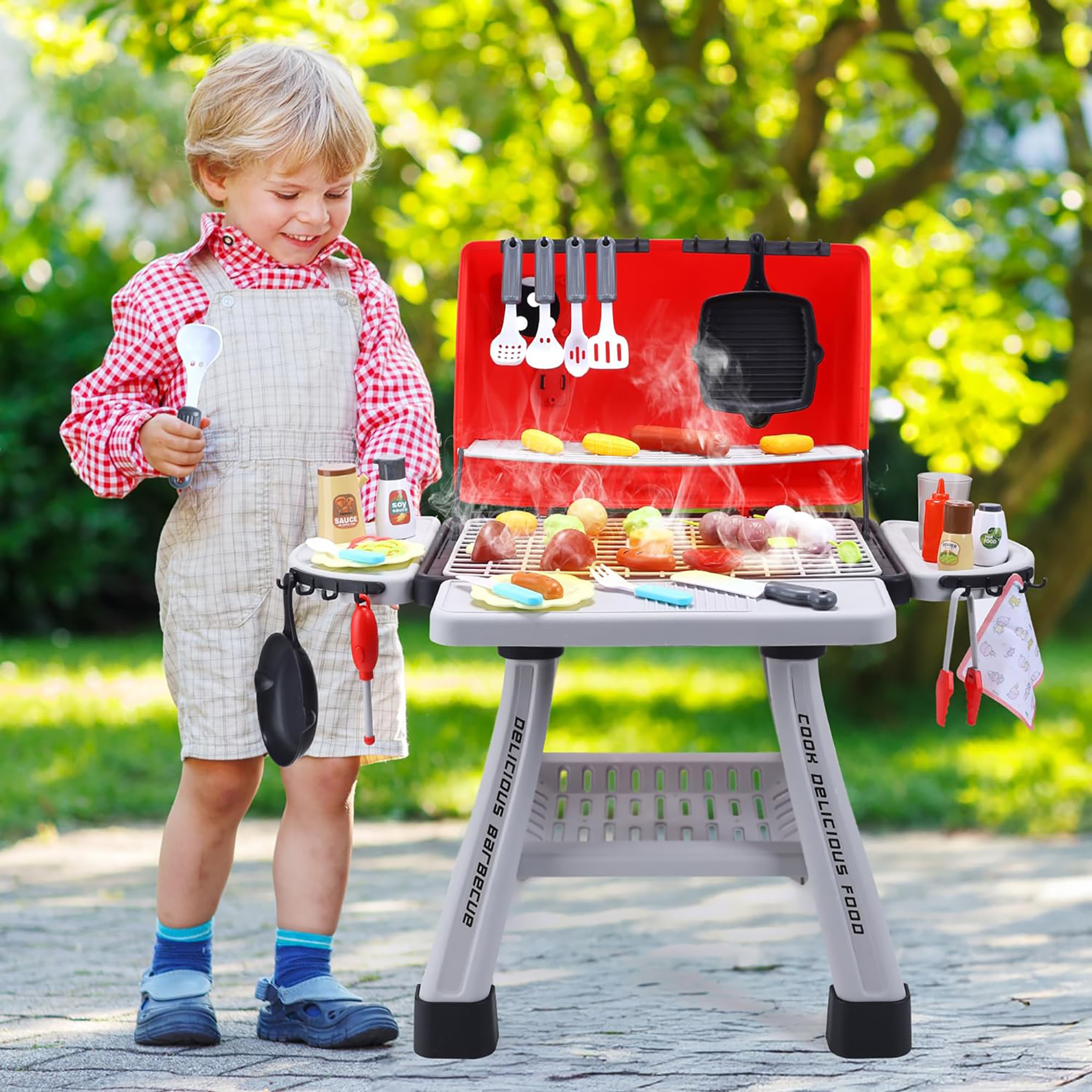 Kids BBQ Grill Playset Play Ki - Camping Cooking With Kids review and price
