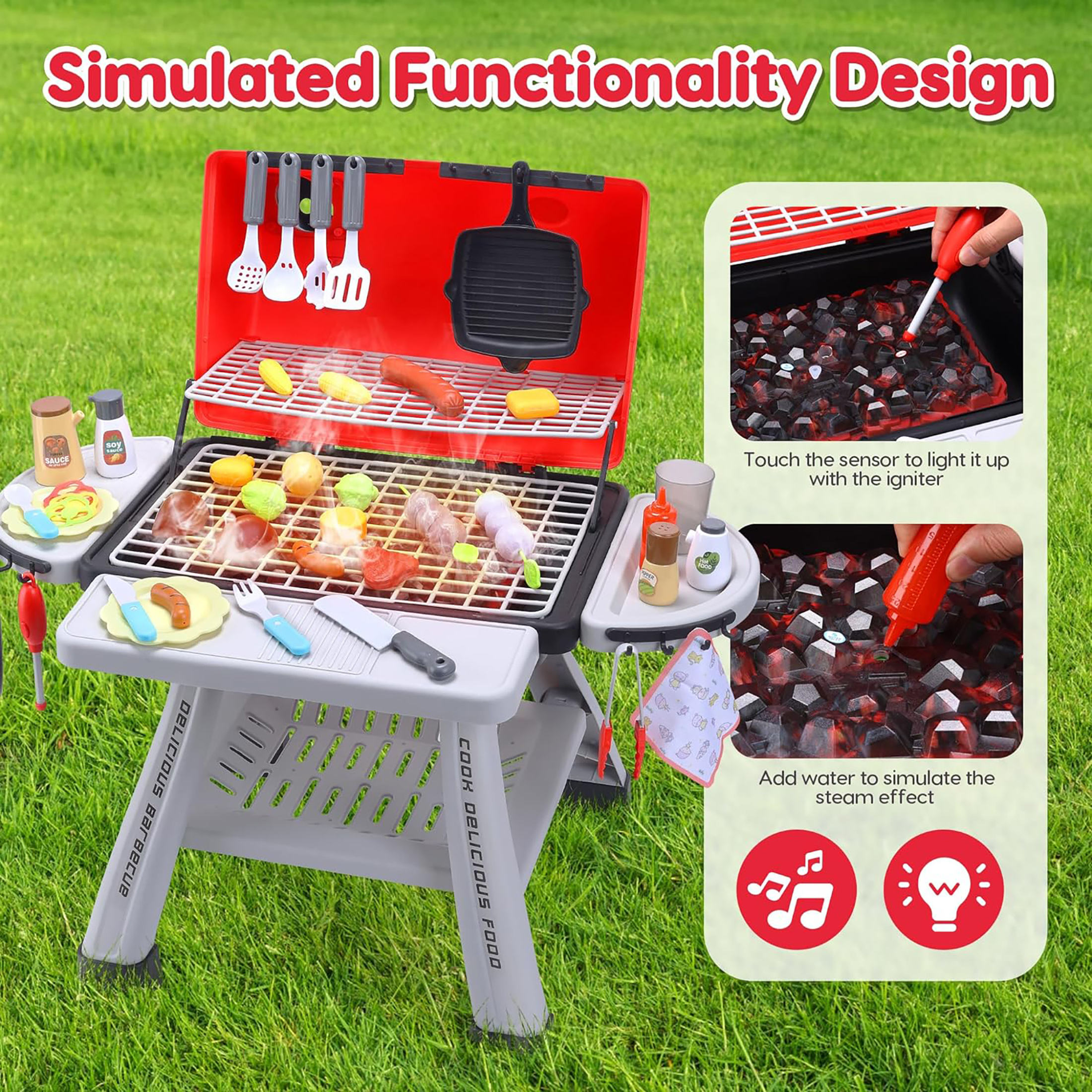 Kids BBQ Grill Playset Play Ki - Camping Cooking With Kids review and price