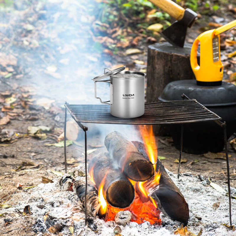 Lixada 750ml Cup Outdoor Stain - Camping Cooking Set Stainless Steel review and price