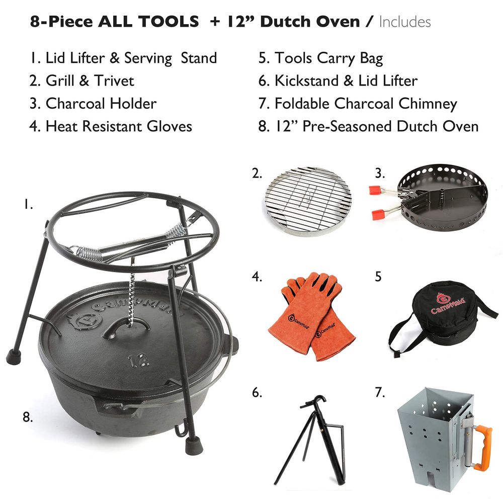 Outdoor Cooking Set Dutch Oven - Camp Dutch Oven Cast review and price