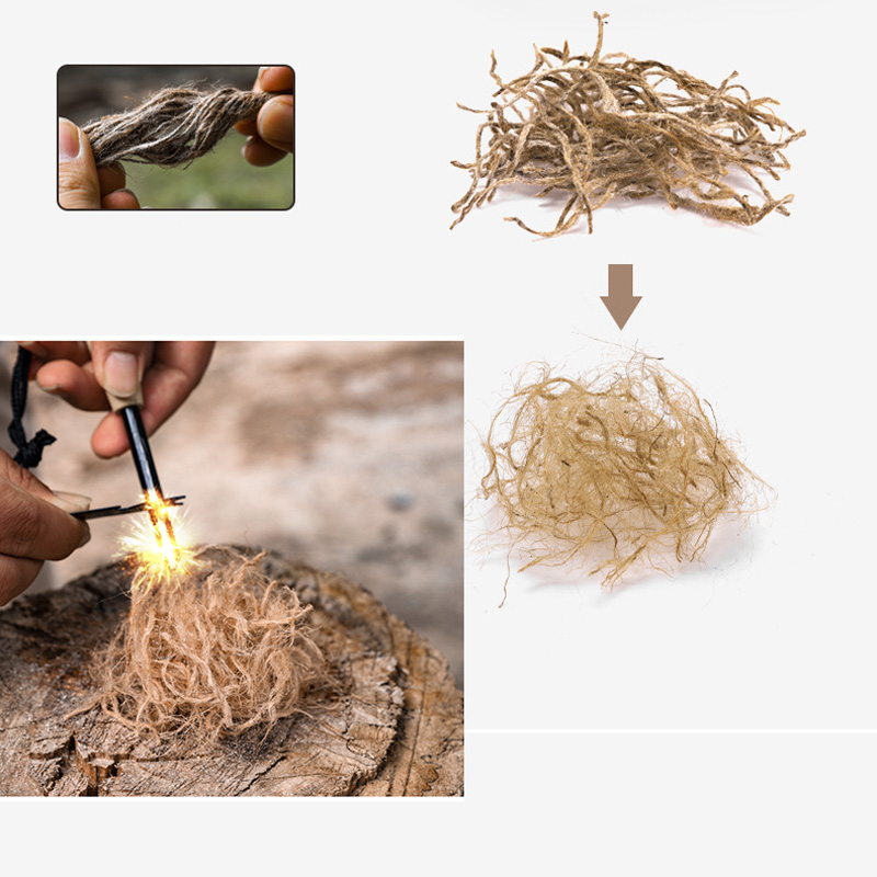 Outdoor Mini Wax Hemp Rope Por - Camping Cooking Fire Stove review and price