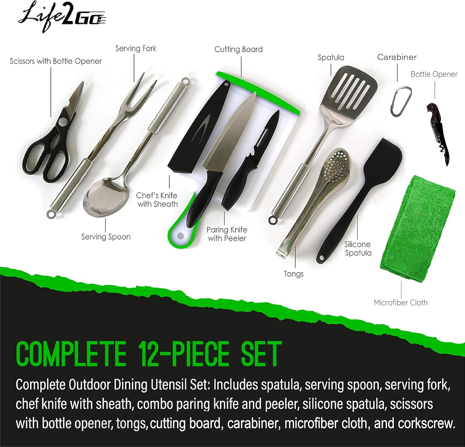 12 Pcs Camp Cooking Utensil Se - Camping Hiking Cooking review and price