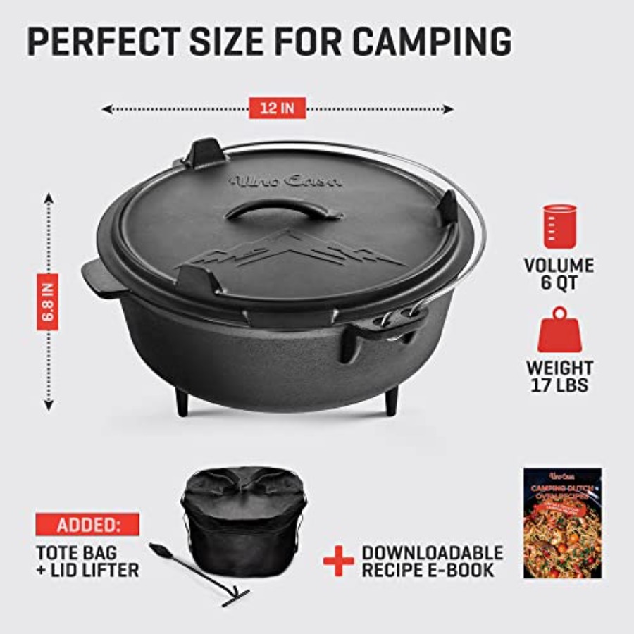 6Qt Cast Iron Camping Dutch Ov - Camp Dutch Oven Cast review and price
