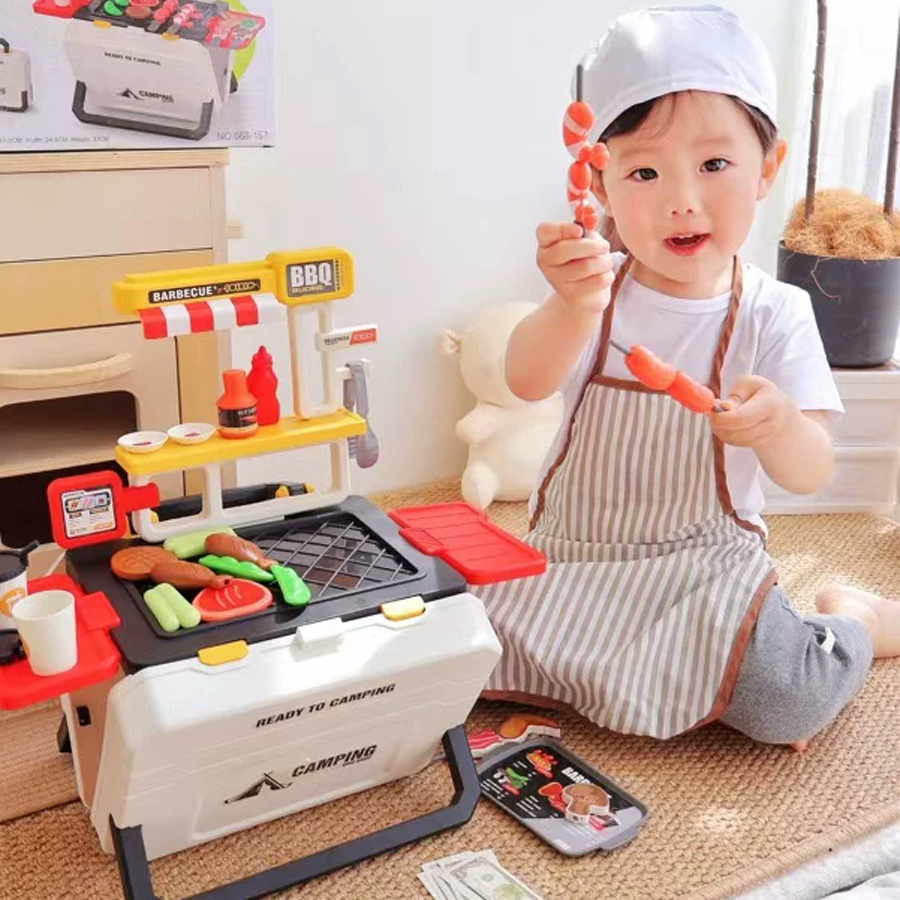 Kids BBQ Grill Playset Portabl - Camping Cooking With Kids review and price