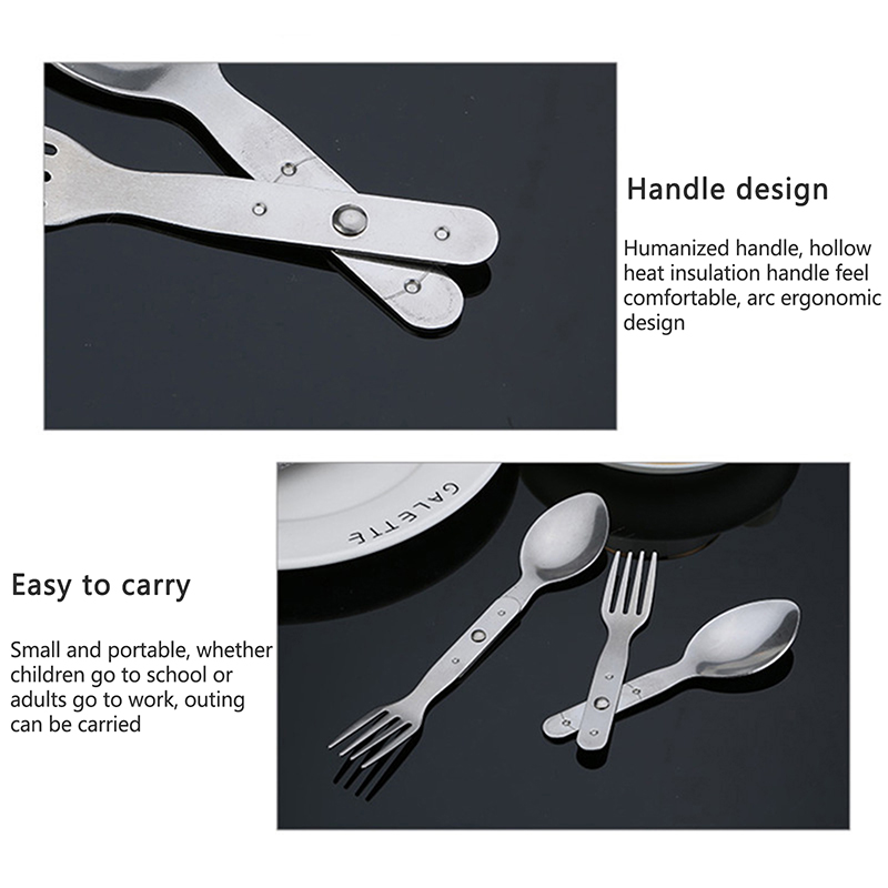 2-in-1 Fork Dessert Spoon Cutl - Camping Cooking Set Stainless Steel review and price