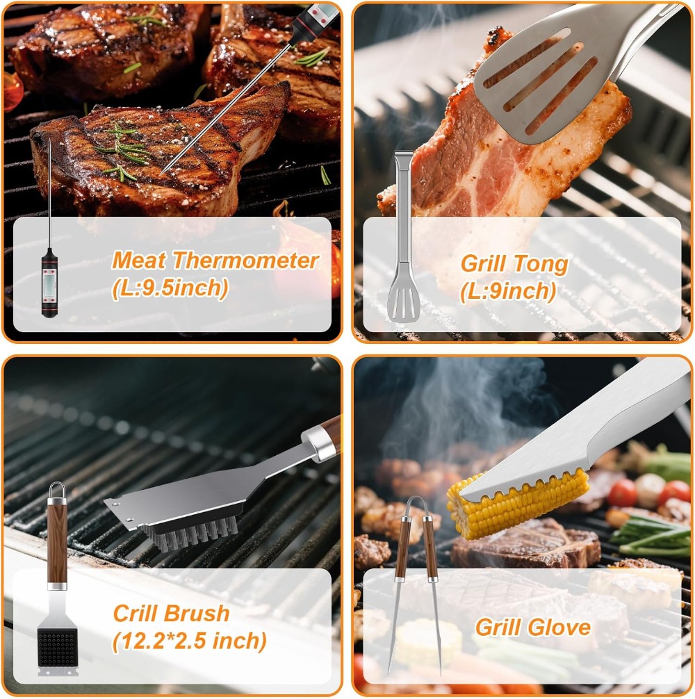 137PCS Stainless Steel Griddle - Meat Thermometer Camp review and price
